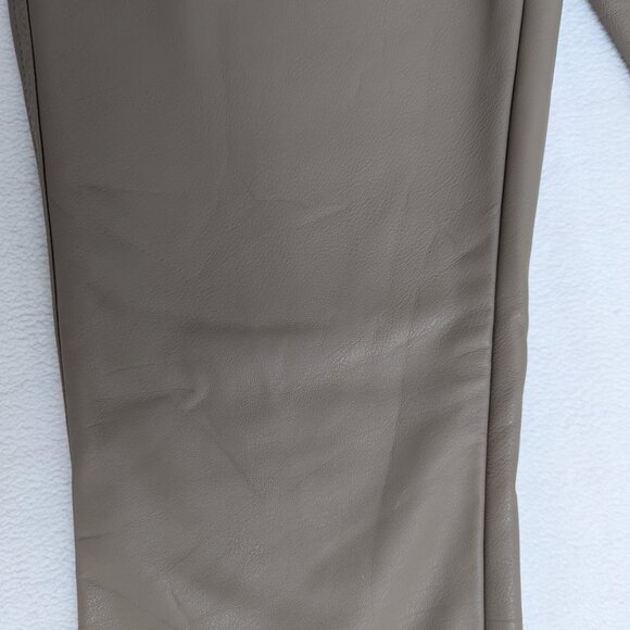 H&M Faux Leather Pants Brown Taupe Size 4 Skinny - Picture 6 of 14